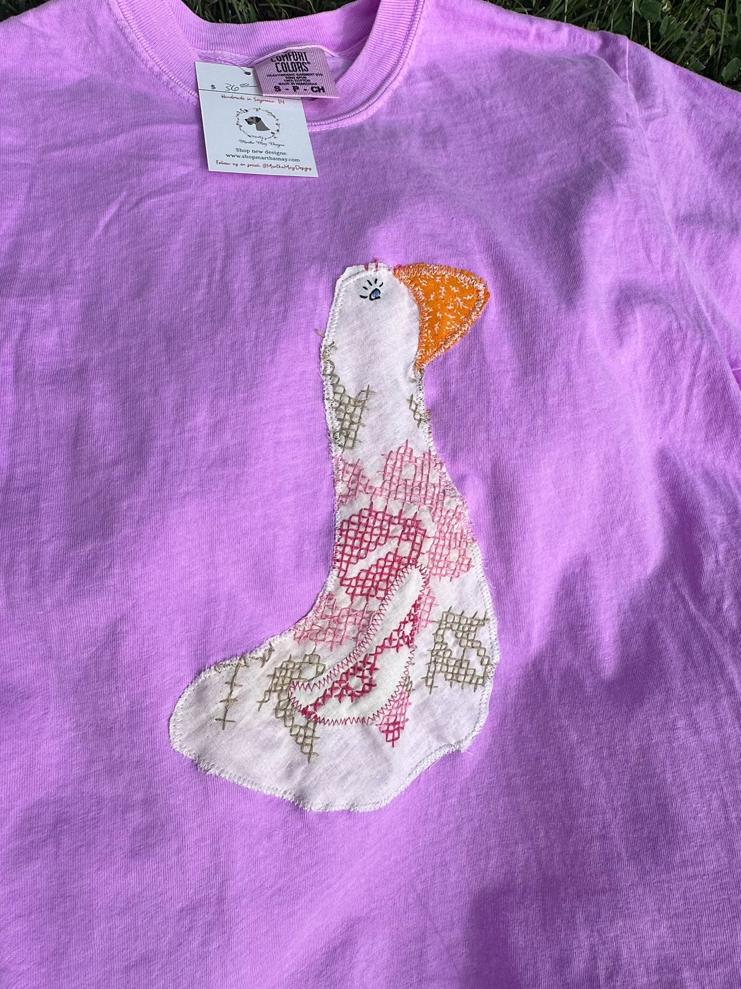 Cross-Stitched Goose Cropped Boxy Tee