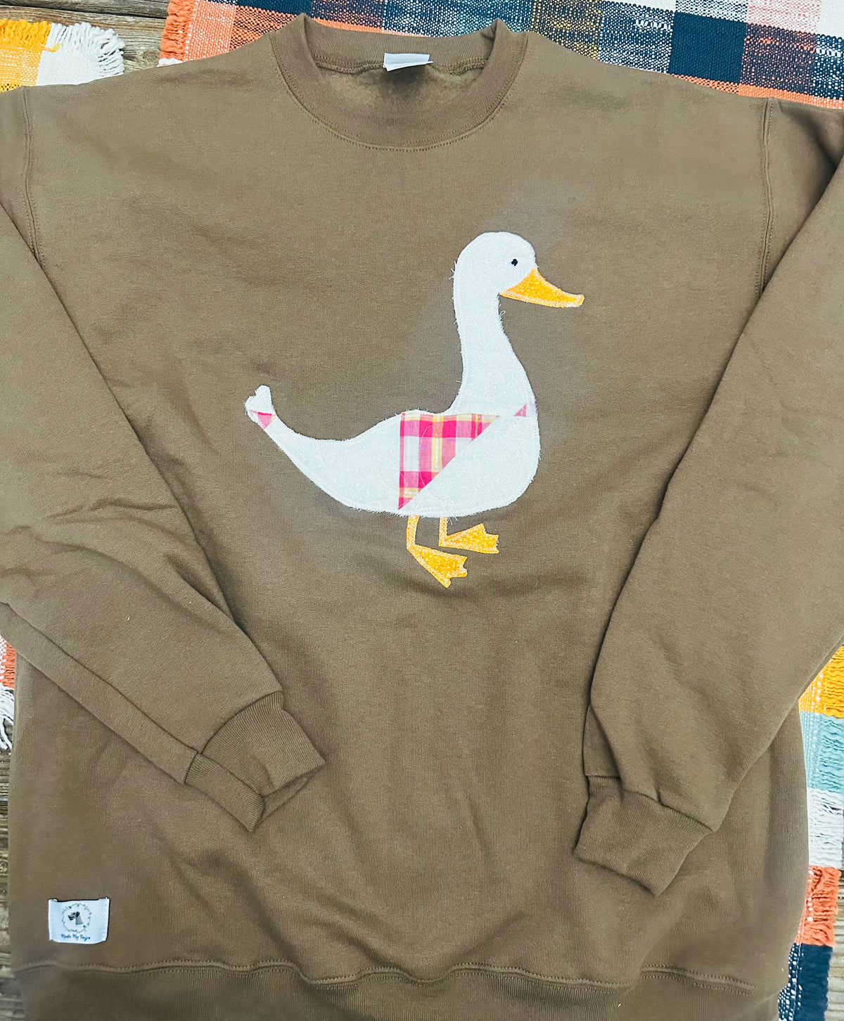 Quilt Duck Sweatshirt Brown