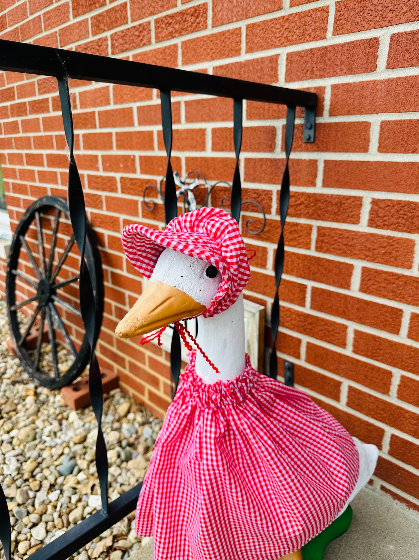 Porch Goose Outfit - Red Gingham - Made To Order