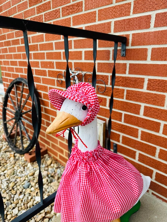 Porch Goose Outfit - Red Gingham - Made To Order