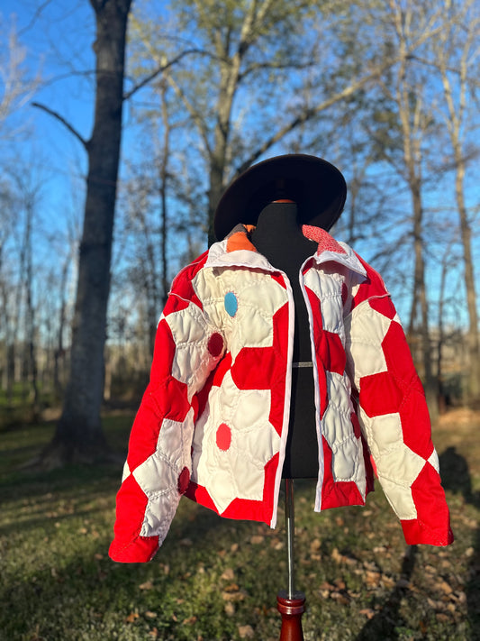 Handmade Reversible Oversized Women's Quilt Coat - Medium | Vintage Patchwork Jacket