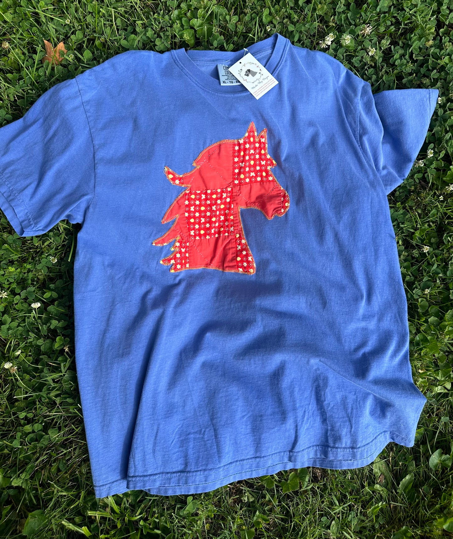 Horse Handmade Quilt Appliqué Comfort Colors Tee (Copy)