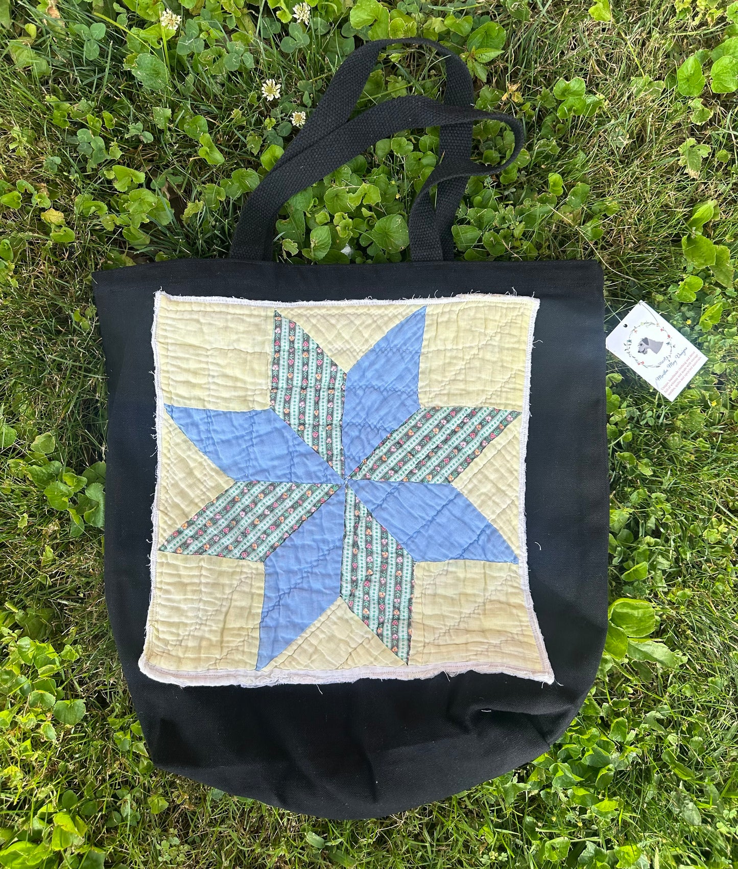 Vintage Quilt Block Market Tote