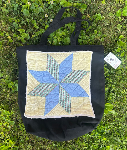 Vintage Quilt Block Market Tote
