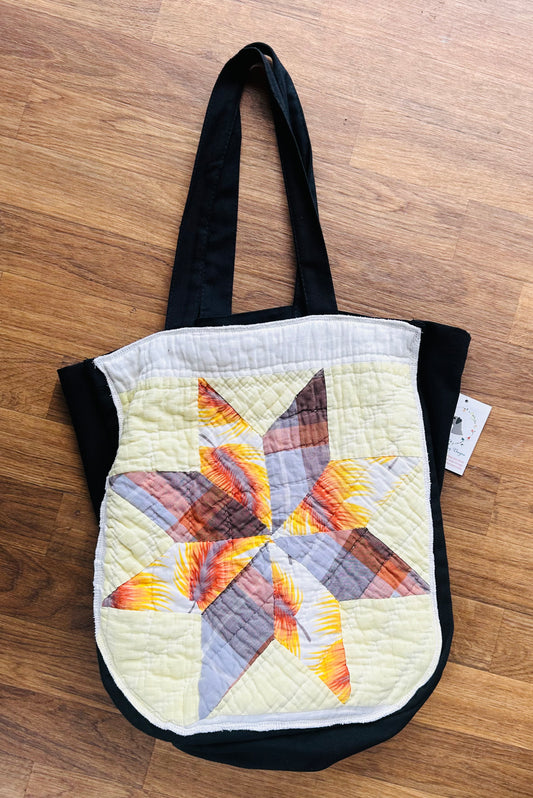 Vintage Quilt Block Market Tote