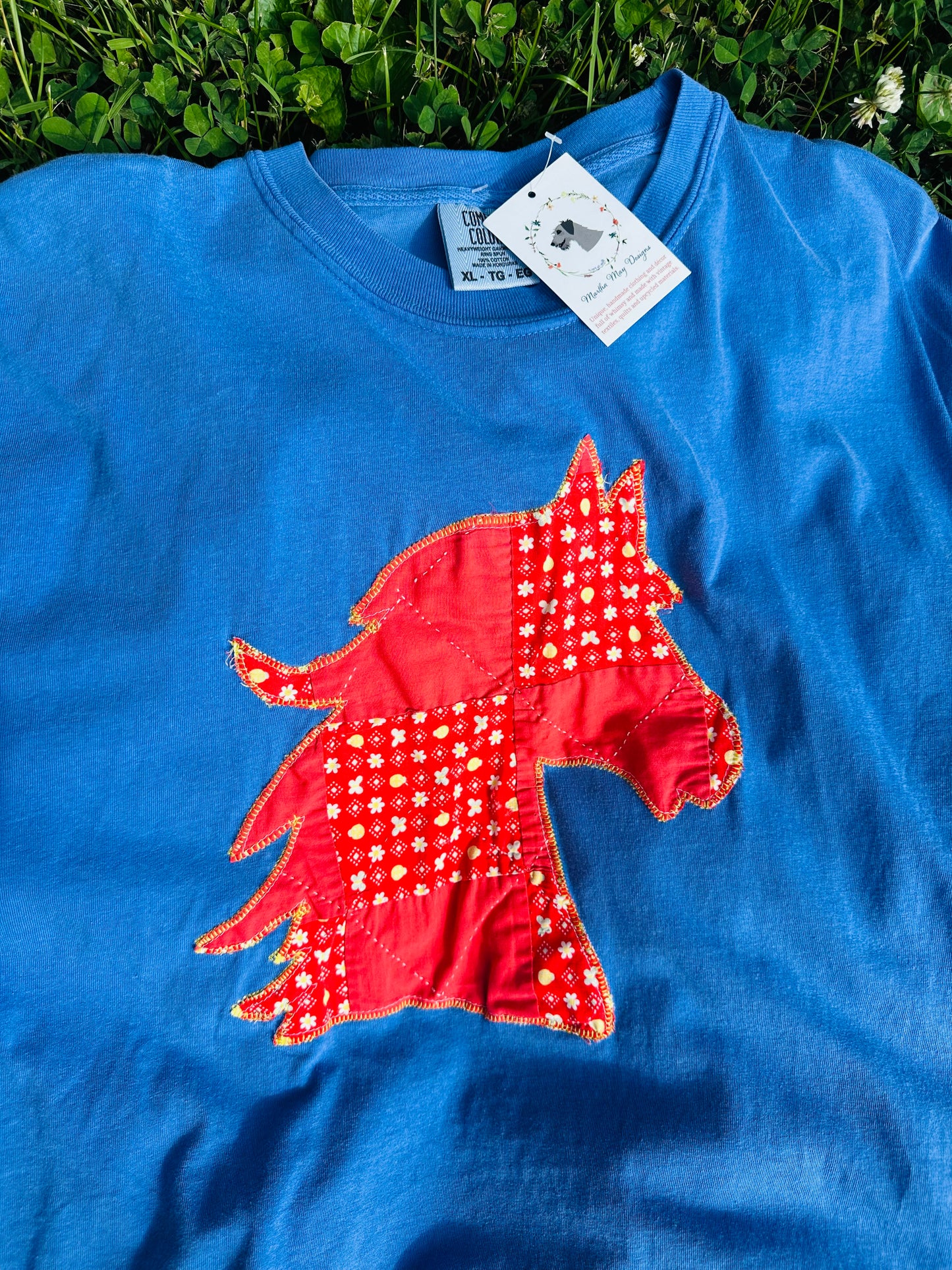 Horse Handmade Quilt Appliqué Comfort Colors Tee (Copy)