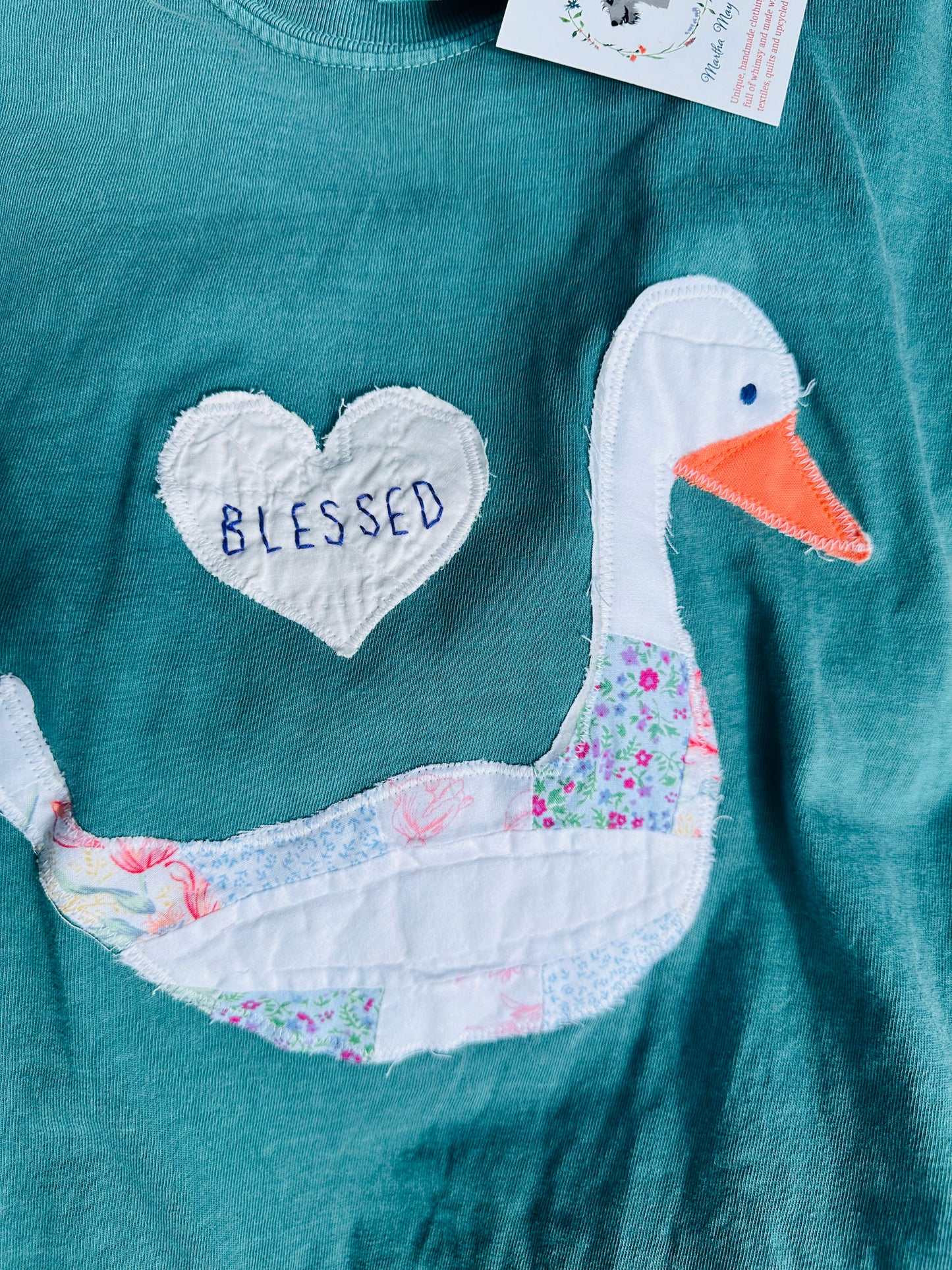 Blessed Goose Handmade Quilt Appliqué Comfort Colors Tee