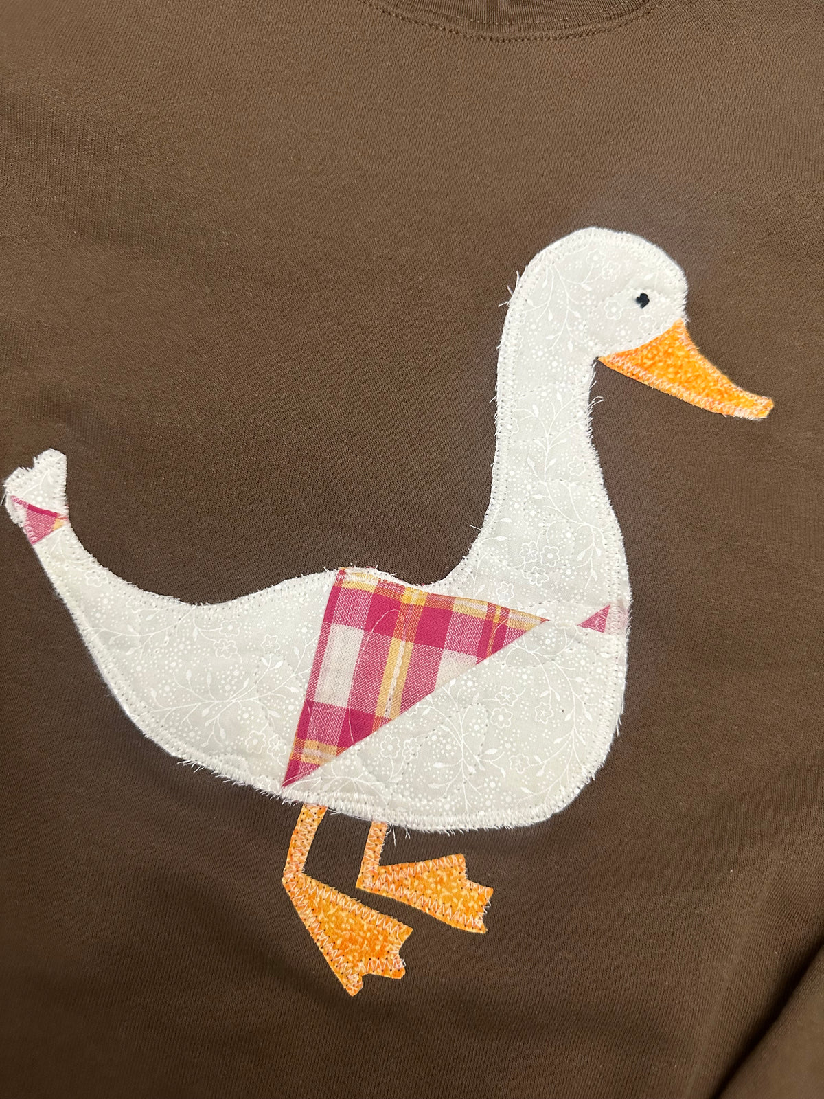 Quilt Duck Sweatshirt Brown