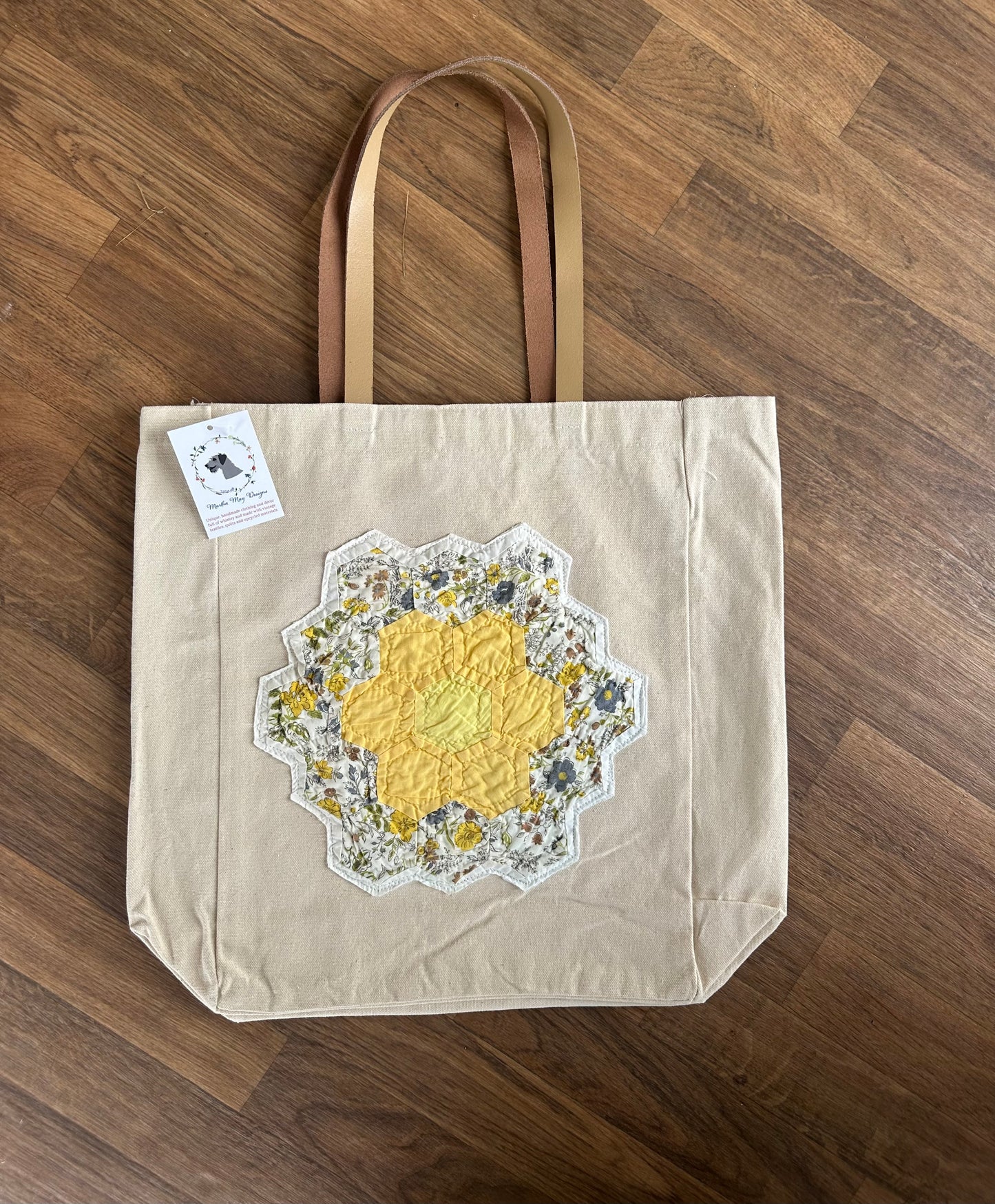 Vintage Quilt Flower Market Tote