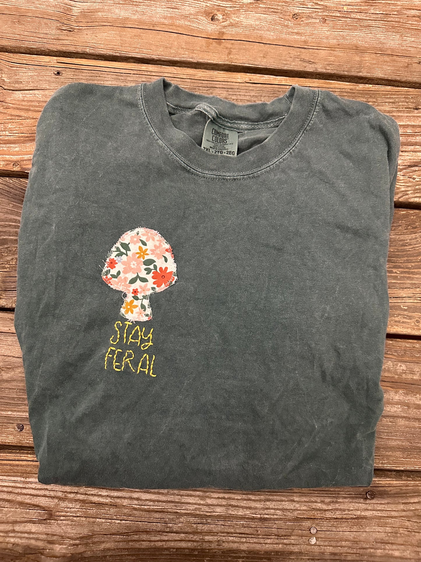 Mushroom Tee in Vintage Floral Stay Feral- Made To Order